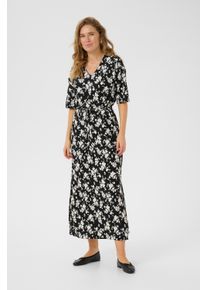 Kaffe Jerseykleid Loose fit Black, Chalk Flower Print black offwhite