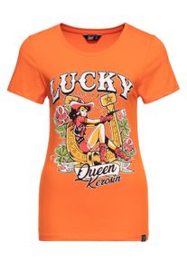 Queen Kerosin Damen Print T-Shirt Lucky orange