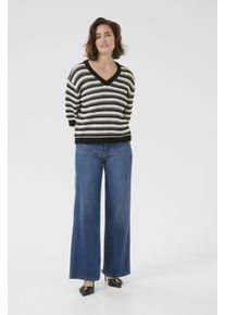 Kaffe Strickpullover Loose fit black offwhite
