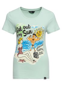 Queen Kerosin Damen Classic T-Shirt Get out of my sun mint