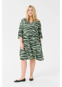Kaffe Kleid A-shape black green