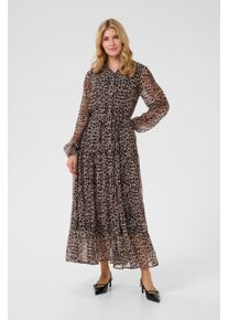 Cream Kleid A-shape Natrual Animal Spots leopard