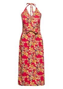 Queen Kerosin Damen Neckholder Pencil Kleid Hawaii Red rot