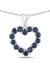 Vira Jewels Anh&auml;nger mit Kette 925 Sterling Silber rhodiniert Safir