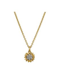 Lyomi Anh&auml;nger 585/- GG/WG Sonnenblume 7 synth. Diam. 0,14ct.