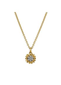 Lyomi Anh&auml;nger mit Kette 585/- GG/WG 7 synth. Diam. 0,14ct.