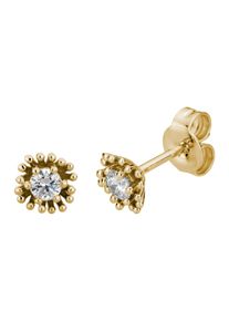 Lyomi Ohrstecker 585/- Gelbgold 2 synth. Diam. 0,20ct. floral