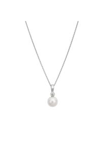 Lyomi Anh&auml;nger mit Kette 585/- Wei&szlig;gold synth. Diam. 0,10 ct. Perle