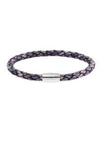CAI Armband Edelstahl Leder Marine 20cm
