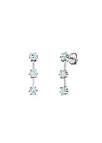 JULIE JULSEN Ohrstecker 925 Silber rhodiniert Zirkonia hellblau