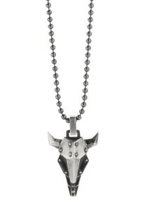 CAI Anh&auml;nger mit Kette 925/- Silber oxidiert Bullhead