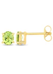 Vira Jewels Ohrstecker 925-Sterling Silber vergoldet Gl&auml;nzend Peridot gr&uuml;n