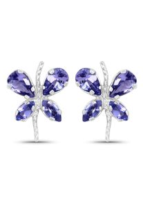 Vira Jewels Ohrringe Silber 925 rhodiniert Schmetterling-Motiv mit echtem Tansanit
