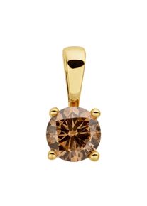 OROLINO Anh&auml;nger 585/- Gelbgold 1 Brill. 0,50ct. braun