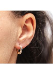dKeniz Creolen 925/- Sterling Silber vergoldet Halbkranz