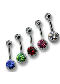 ZEEme Body Jewelry Piercing Set 5-teilig 316L CHS Swarovski Kristalle