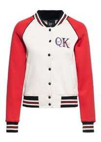 Queen Kerosin Damen College Sweatjacke Poodle Lounge rot