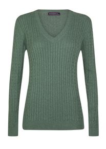 Pullover Kabelstrick-Pullover Mit V-Ausschnitt