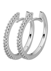 Lyomi Klappcreolen 585/- Wei&szlig;gold 38 synth. Diam. 0,24ct.