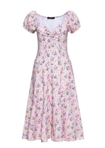 Queen Kerosin Damen Allover-Print Swingkleid Poodle pink
