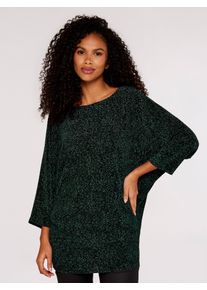 Apricot Fledermausoberteil mit Metallischem Wirbelmuster