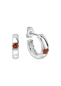 JAMELLI Ohrringe Silber 925 rhodiniert mit echtem Granat
