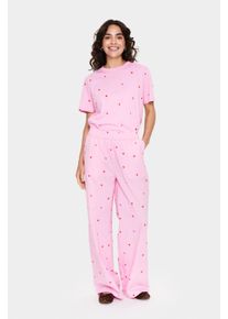 Saint Tropez L&auml;ssige Hose, lockerer Schnitt, Bonbon-Feuerherzen pink