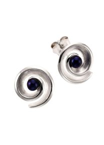 ZEEme Pearls Ohrringe Silber 925 rhodiniert mit 2 schwarzen Perlen