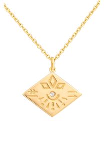 CAI Halskette 925 Sterling Silber Topas Tattoo Motiv Raute