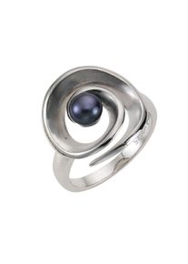 ZEEme Pearls Ring Silber 925 rhodiniert mit schwarzer Perle