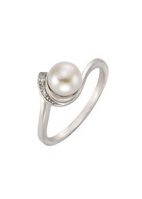 ZEEme Pearls Ring Silber 925 rhodiniert mit wei&szlig;er Perle & Zirkonia