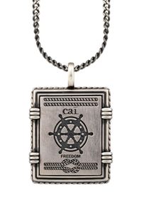 CAI Anh&auml;nger mit Kette 925/- Silber matt oxidiert Sailor Wappen