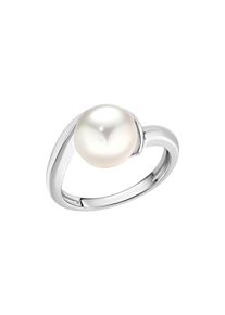 ZEEme Pearls Ring Silber 925 rhodiniert mit einer wei&szlig;en Perle 9,5-10mm