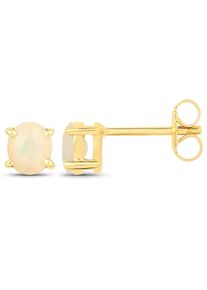 Vira Jewels Ohrstecker 925-Sterling Silber vergoldet Gl&auml;nzend Opal