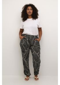 Kaffe Casual Hose Loose fit Black/Turtledove Leaf Print black