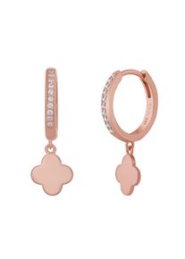 CAI Creolen 925 Sterling Silber ros&eacute; vergoldet Kleeblatt Zirkonia