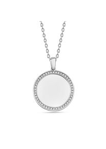 dKeniz Anh&auml;nger mit Kette 925/- Sterling Silber rhodiniert Kreis Pl&auml;ttchen
