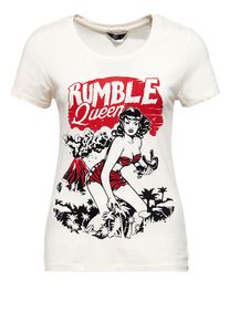 Queen Kerosin Damen Queen Kerosin T-Shirt im Vintage Look Rumble Queen offwhite