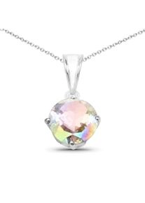 Vira Jewels Anh&auml;nger mit Kette 925-Sterling Silber rhodiniert gl&auml;nzend Quartz wei&szlig;