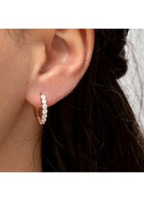 dKeniz Ohrringe Silber 925 ros&eacute;-vergoldet mit Zirkonia wei&szlig;