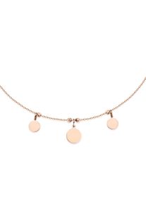 dKeniz Anh&auml;nger mit Kette 925/- Sterling Silber ros&eacute;vergoldet runde Pl&auml;ttchenkette