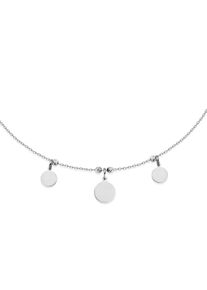 dKeniz Halskette 925 Silber rhodiniert Pl&auml;ttchen 42+3cm lang