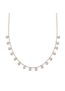 dKeniz Anh&auml;nger mit Kette 925/- Sterling Silber ros&eacute;vergoldet funkelnde Halskette