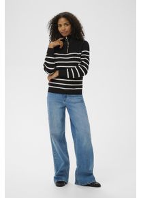 Kaffe Strickpullover KAlioa Strickpullover Loose fit black offwhite
