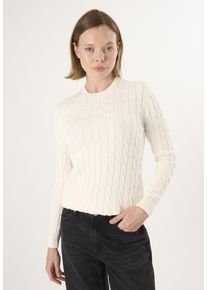 Pullover Kabelstrick-Pullover Mit V-Ausschnitt