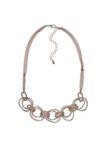 Steuer Modeschmuck Kette Metall Matt Glanz vergoldet rot