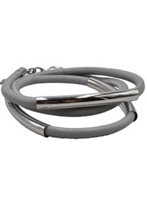 Steuer Modeschmuck Armband Kunstleder grau Karabiner