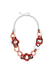 Steuer Modeschmuck Kette Acryl bunt Metall Gl&auml;nzend