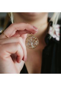 JULIE JULSEN Anh&auml;nger mit Kette 925/- Sterling Silber rhodiniert teils vergoldet Lebensbaum
