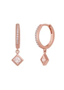 CAI Creole 925 Sterling Silber ros&eacute; vergoldet Zirkonia Raute